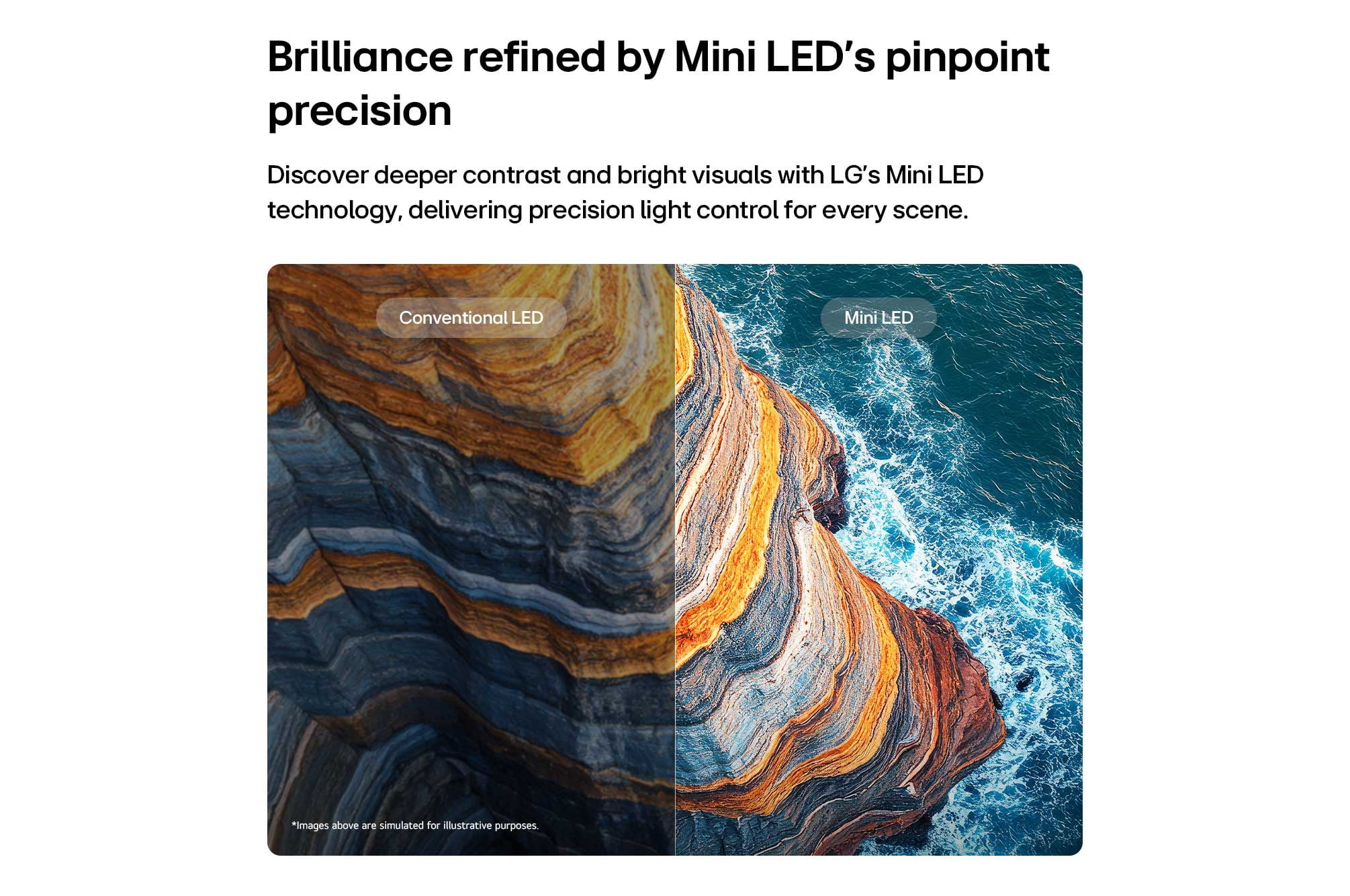 Téléviseur intelligent LG 50 pouces QNED73B Mini-LED 4K UHD - processeur IA α7 4K, taux de rafraîchissement 60Hz, HDMI 2.1, HDR10 Pro, ALLM, Ultimate Gaming, canaux LG, WebOS 26 (50QNED73BZA, 2026)