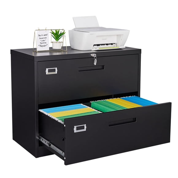 STANI Classeurs Latéraux en Métal avec Serrure, Armoires de Rangement Larges en Acier à 2 Tiroirs pour l'Organisation des Dossiers, Mobilier de Bureau à Domicile pour Dossiers Suspendus Format Lettre/légal/f4/a4