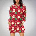 thumbnail image 1 of TIMIFIS Robe Chandail à Capuche Imprimé de Noël Laid pour Femmes Robe Midi Ample à Manches Longues avec Poche Cadeaux de Noël pour Femmes, 1 of 6