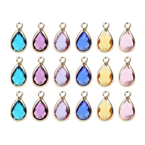 KAKOWELY 30 Pcs Pendentif Gouttes d'Eau Bricolage Mignon Pendentif Goutte d'Eau en Alliage Pendentif Délicat en Forme de Gouttes d'Eau Accessoires de Fabrication de Bijoux Créatifs pour Femme Dame Couleur Assortie,0.55"X0.3"X0.12 Pouces