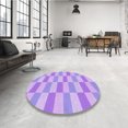 thumbnail image 4 of Ahgly Company Tapis Rond Lavable en Machine Intérieur Transitionnel Mauve Violet, 8 Pieds Rond, 4 of 7