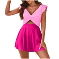thumbnail image 2 of UPPADA 2 Piece Sets Swimsuit for Women Floral Printed Modest Two Piece Bathing Suits Tankini Cute Ruffle Tops with Skirts Loose Fit Tankini Swimsuits for Women Plus Size Clearance,Pink,L, 2 of 7