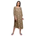 thumbnail image 1 of Moomaya Robe de Nuit Imprimée Longueur Genou en Coton avec Bordure en Dentelle Manches 3/4 pour Femmes, 1 of 5