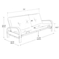 thumbnail image 3 of Mainstays Black Metal Arm Futon Frame with 6 inch Full Size Mattress & Retainer Covers, 3 of 9