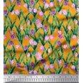 thumbnail image 1 of Soimoi Poly Georgette Fabric Leaves & Tulip Floral Printed Fabric 1 Yard 42 Inch Wide, 1 of 3