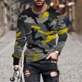 thumbnail image 1 of Meichang T-Shirt à Manches Longues pour Homme, T-Shirts Graphiques pour Hommes Tendance à Imprimé Camouflage, T-Shirts Amusants à Col Rond Confortables à Manches Longues pour Homme, 1 of 5