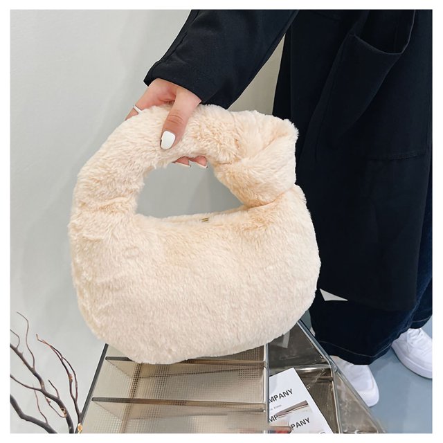 Sac à Main Fourre-Tout Mignon, Sac à Main en Peluche Mignon Élégant Mini Sac à Main en Peluche