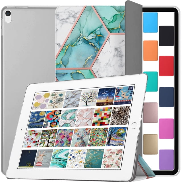 iPad Pro 12.9 2 Gen Transparent Back Case A1670 MQDC2LL/A MQDD2LL/A MQDA2LL/A A1671 MP6H2LL/A MP6J2LL/A MP6G2LL/A MPL02LL/A MPL12LL/A MPKY2LL/A A1821 MQEF2LL/A MQED2LL/A MQEE2LL/A - Marble Green