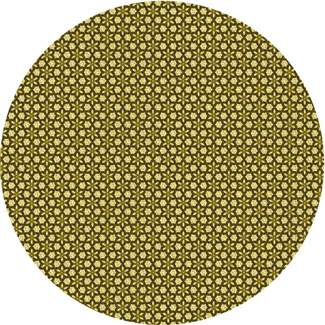 Ahgly Company Tapis de Zone Ronds d'Intérieur Lavables à la Machine, Style Transitionnel, Or Métallique, 7 Pieds Rond