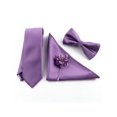thumbnail image 3 of 4pcs/Set Men's Fashion Business Style High Density Glossy Necktie & Bowtie & Handkerchief & Brooch Set, Suitable For Gift, Wedding, Party And Daily Use, 3 of 4