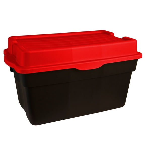 Gracious Living 132 Litre Hinge Top Tote Black with Red Lid