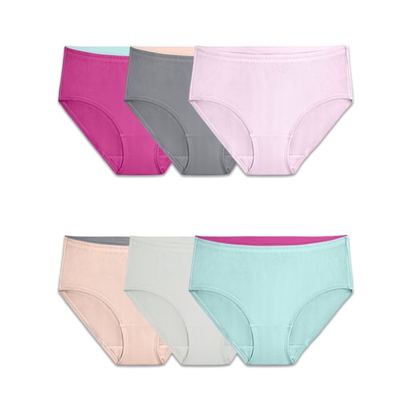 Fruit Of The Loom Culotte Taille Basse en Micro-Maille Respirante pour Femmes, Lot de 6, 9