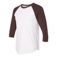 thumbnail image 2 of 5050 Raglan T-Shirt à Manches Trois-Quarts, XS, Brun Blanc, 2 of 4