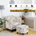 thumbnail image 4 of Costway Baril d'Accent Moderne Baignoire Rembourré Chaise Imprimé Français W / Pouf, 4 of 10