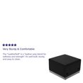 thumbnail image 2 of HERCULES Alon Series Black Leather Ottoman with Brushed Stainless Steel Base, 2 of 3
