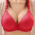 thumbnail image 1 of Sentmoon Nursing Bras for Breastfeeding Oversize No Underwire Wireless Bras for Women Breathable Front Closure with Button Print Lift Seamless Support Bras Mom Trendy for Daily Commute Red 40, 1 of 3