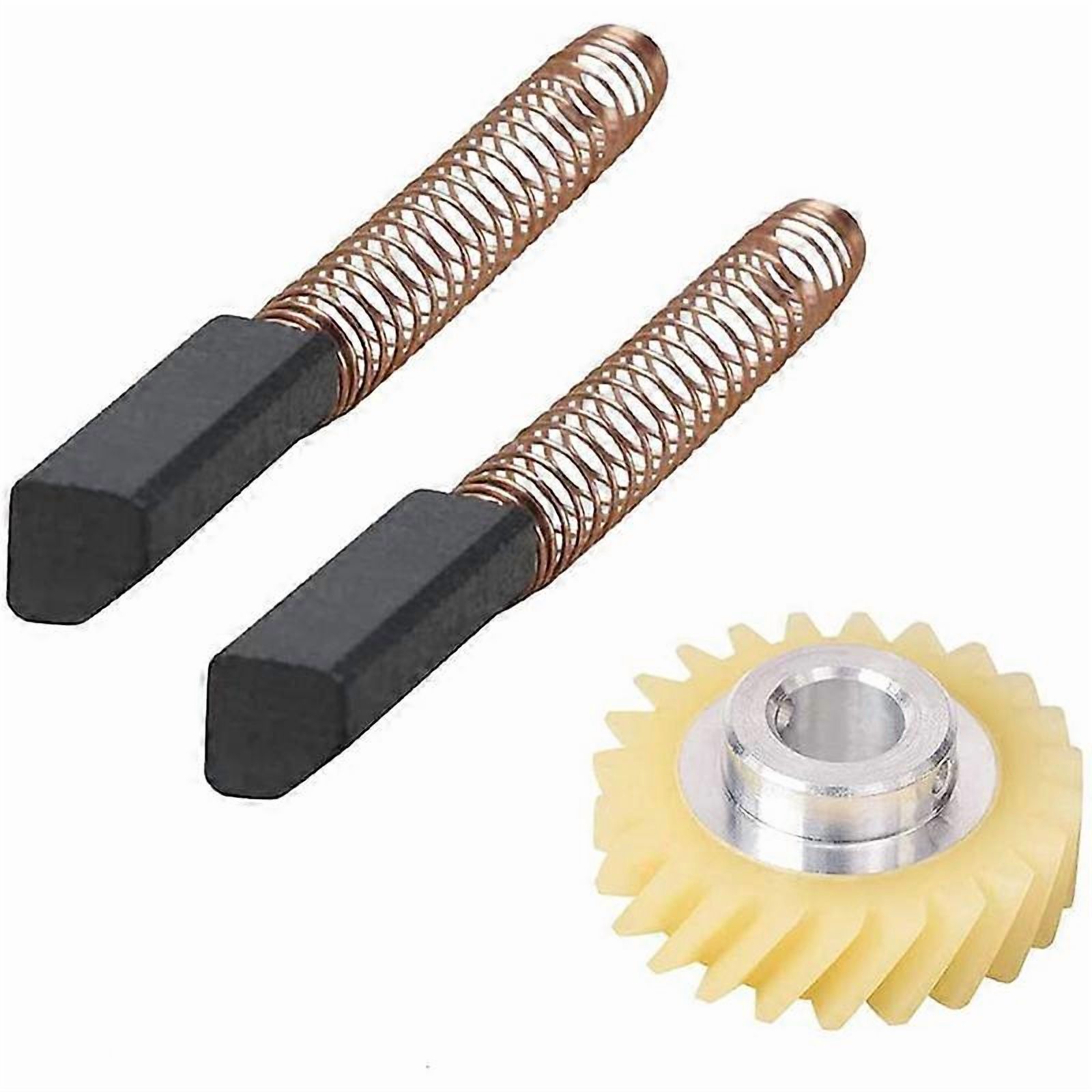 W10112253 9706416 Motor Brush W10380496 4162897 Mixer Worm Drive Gear for Kitchenaid Stand & A Pair of Motor Brushes