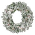 thumbnail image 1 of Northlight Pre-lit Heavily Flocked Pine Artificial Christmas Wreath - 24" - Multi Lights, 1 of 3