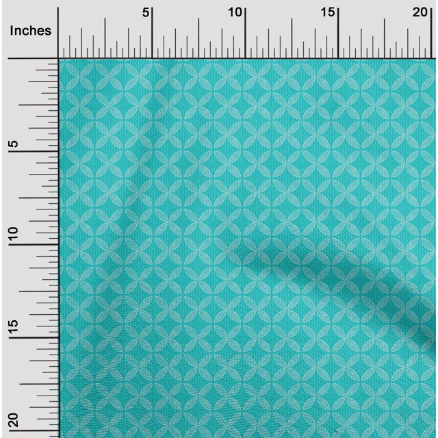 oneOone Georgette Viscose Fabric Floral & Chevron Block Print Fabric BTY 42 Inch Wide