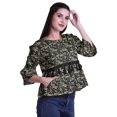 thumbnail image 3 of Moomaya Haut d'Été en Coton Imprimé, Ourlet Évasé, Hauts Boho, Blouses Décontractées Amples, 3 of 4