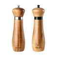 thumbnail image 1 of Hecef 2-Piece Acacia Wood Salt and Pepper Mill Set with Adjustable Ceramic Grinders, 8.5 inch, 1 of 9