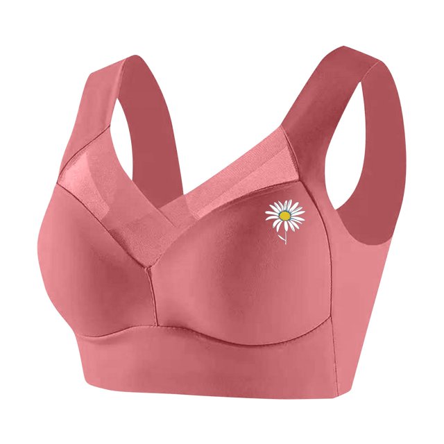 ManxiVoo Wireless Comfort Bras Full Coverage Minimizer with Adjustable Straps and Side Support for Everyday Wear Smooth T-Shirt Design XXXL Size Light Pink