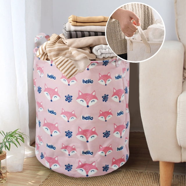 EGNMCR Large Dirty Basket With Handle Inner Foldable Storage Basket Doll Organizer storage basket