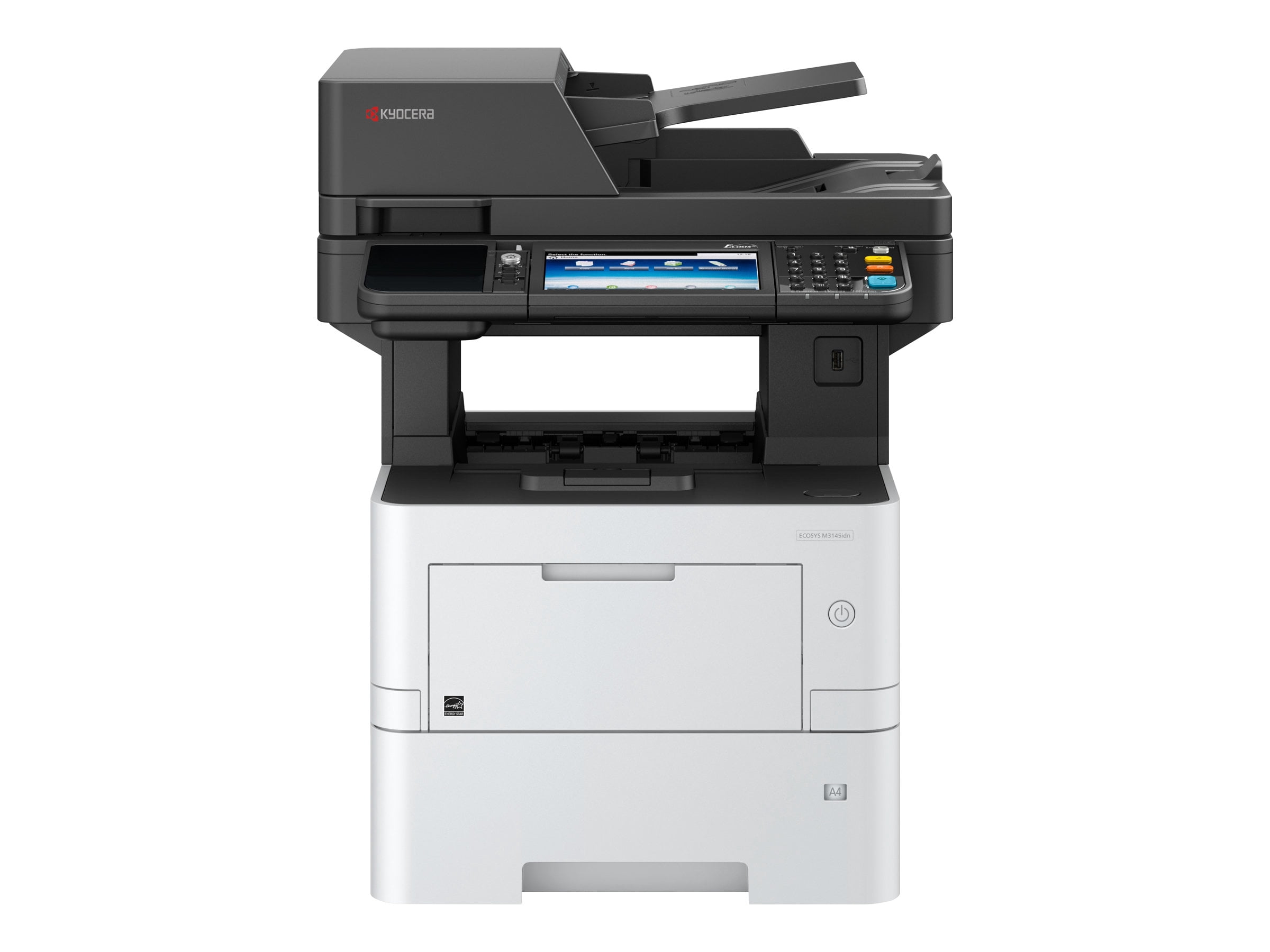 Kyocera ECOSYS M3145IDN - Multifunction printer - B/W - laser - A4 (8.25 in x 11.7 in), Legal (8.5 in x 14 in) (original) - A4/Legal (media) - up to 45 ppm (copying) - up to 45 ppm (printing) - 600 sheets - USB 2.0, Gigabit LAN, USB 2.0 host