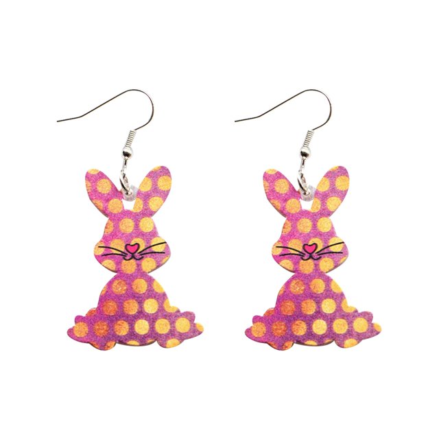 Hearth & Gear Easter Earrings Cartoon Cute Rabbit Acrylic Sheet Double Printing Earrings Women's Earrings Valentines Day Earrings for Women Ear Ringing Jewelry for Women Jewelry Raffia Earrings