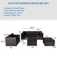 thumbnail image 3 of Costway 6PCS Patio Rattan Furniture Set Cushion Sofa Coffee Table Ottoman Black, 3 of 10
