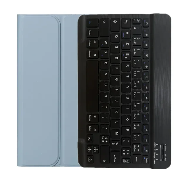 Étui Clavier AZERTY pour Xiaomi Redmi Pad SE 2023, Housse Clavier AZERTY Keyboard pour Redmi Pad SE 11 Pouces Teclado, Étui pour Tablette Bleu Brume Russe