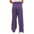 thumbnail image 4 of MAWCLOS Ladies Loungewear Pants, High Waist Palazzo Pant, Solid Color, Purple, Size S, 4 of 4