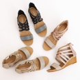 thumbnail image 3 of LEEy-World Chaussures pour Femmes Sandales Fermées pour Femmes Sandales Bohémiennes Décontractées d'Été Sandale Compensée Habillée Chaussures Plates à Velcro pour Extérieur, 3 of 5