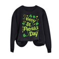 thumbnail image 4 of VKOYWKM Chandails en Molleton Joyeuse Saint-Patrick pour Femmes Imprimé Lettre Drôle Chandail Chandails en Molleton Coupe Ample Manches Longues Col Rond Chandail Shrits Vert, 4 of 5