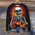 thumbnail image 4 of LMKIHUSA Chandail pour Femmes Halloween Horreur Citrouille Imprimé Graphique Chandail à Manches Longues Col Rond Chandail Surdimensionné Décontracté Mode Automne 2025 Hauts Multicolore,TG, 4 of 6