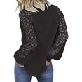 thumbnail image 2 of T-shirts Décontractés à Manches Longues pour Femmes, Noir, XXL, 2 of 4