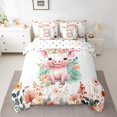 thumbnail image 2 of YST, Cochon Mignon, Literie Florale de Printemps, 7 Pcs, Animal Kawaii, Simple, Coloré, Floral, Chic, Lit en Sac, Simple, 2 of 4