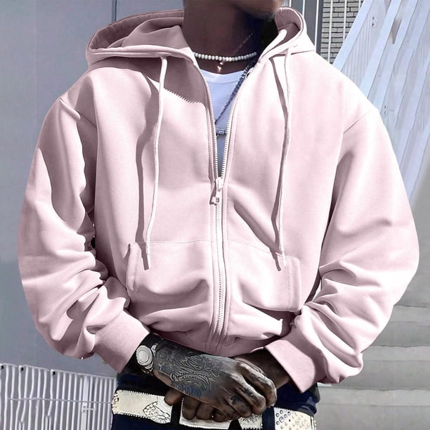 AWZXDE Men's Full Zip Hoodie Long Sleeve Pullover with Front