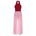 thumbnail image 4 of iiniim Robe de Danse Lyrique pour Femmes, Robe Longue Fluide à Blocs de Couleur pour Ballet Moderne Bourgogne P, 4 of 6