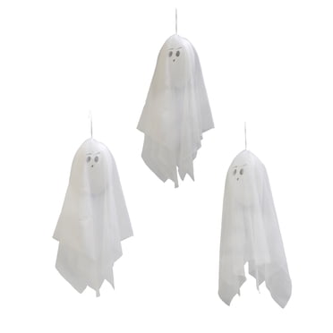 Halloween Decoration Way to Celectrate 3PK Hanging White Ghost Decorations for trees, windows and gardens