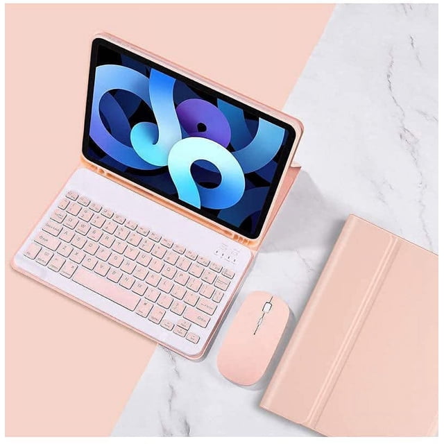 iPad 9.7 Keyboard Case with Mouse&Backlits&Pencil Holder, Slim Magnetically Detachable Wireless Keyboard for iPad 2018 (6th Gen) - iPad 2017 (5th Gen) - iPad Pro 9.7 - iPad Air 2 & 1