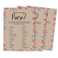 thumbnail image 1 of Inkdotpot Wedding Shower Bachelorette Party Bulk ActivityGameCardsWhats In Your Purse Bridal ShowerGame 50-Pack Rustic Kraft Floral, 1 of 7
