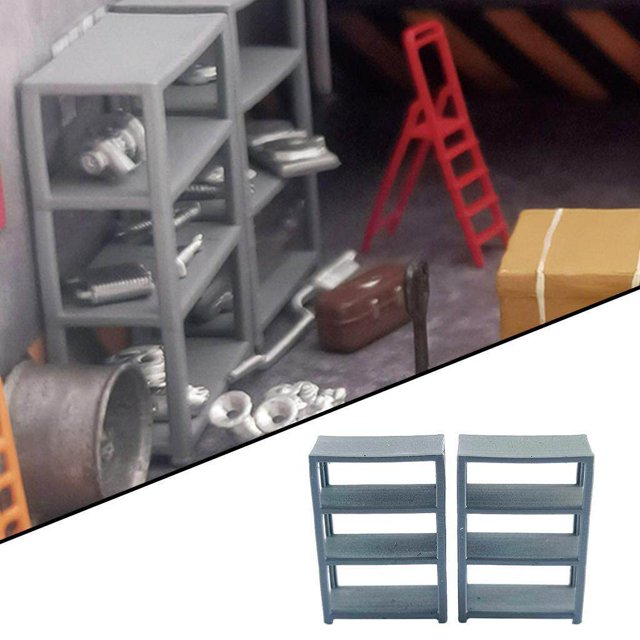 Baohd 1/64 Scale Car Repair Shop Layout Diorama Model Toy 4 Tier Shelf