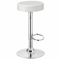 thumbnail image 4 of Gymax Tabouret de Bar Pivotant Réglable 2 Pcs en Cuir PU pour Comptoir de Cuisine Chaises de Bar Blanc, 4 of 7
