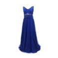 thumbnail image 2 of Fortune Robe de Soirée pour Femme Bleue à Épaules Dénudées, Décolleté en V Profond, Robe Formelle, 2 of 5