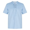 thumbnail image 1 of EQWLJWE Chemise d'Été pour Hommes Hauts de Mode pour Hommes Rétro Couleur Unie Ample Décontractée Chemise à Manches Courtes Hauts à Manches Courtes pour Homme, 1 of 7