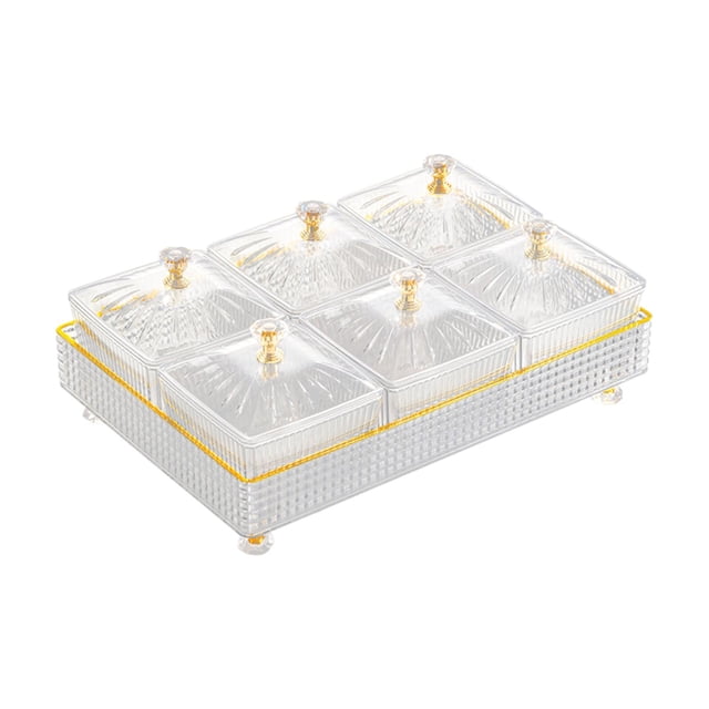 GUOOL Fruit Plate Removable Serving Dishes Divided Serving Bowls Serving Container for White 6 Grids