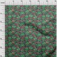 thumbnail image 3 of oneOone Rayon Green Fabric Skull Sewing Craft Projects Fabric Prints By Yard 56 Inch Wide, 3 of 4