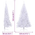 thumbnail image 4 of vidaXL Artificial Half Christmas Tree with Stand White 210 cm PVC, 4 of 5