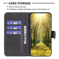 thumbnail image 3 of iPhone 14 Wallet Case Premium Handmade PU Leather Phone Case Card Slots Magnetic Closure Zipper Pocket Kickstand Flip Case with Hand Strap for iPhone 14 - Black, 3 of 5